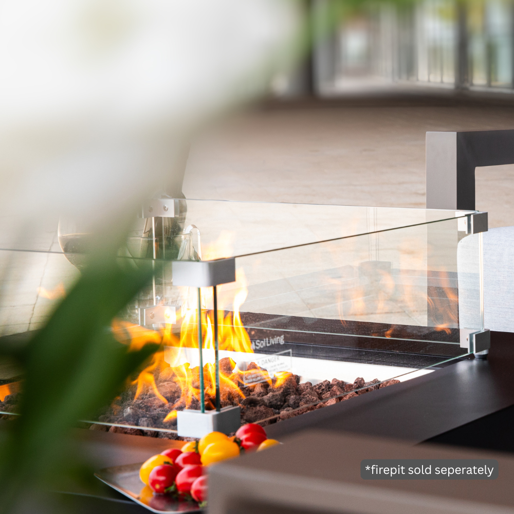 Ashton Fire Pit Tempered Clear Glass Wind Screen - view 5