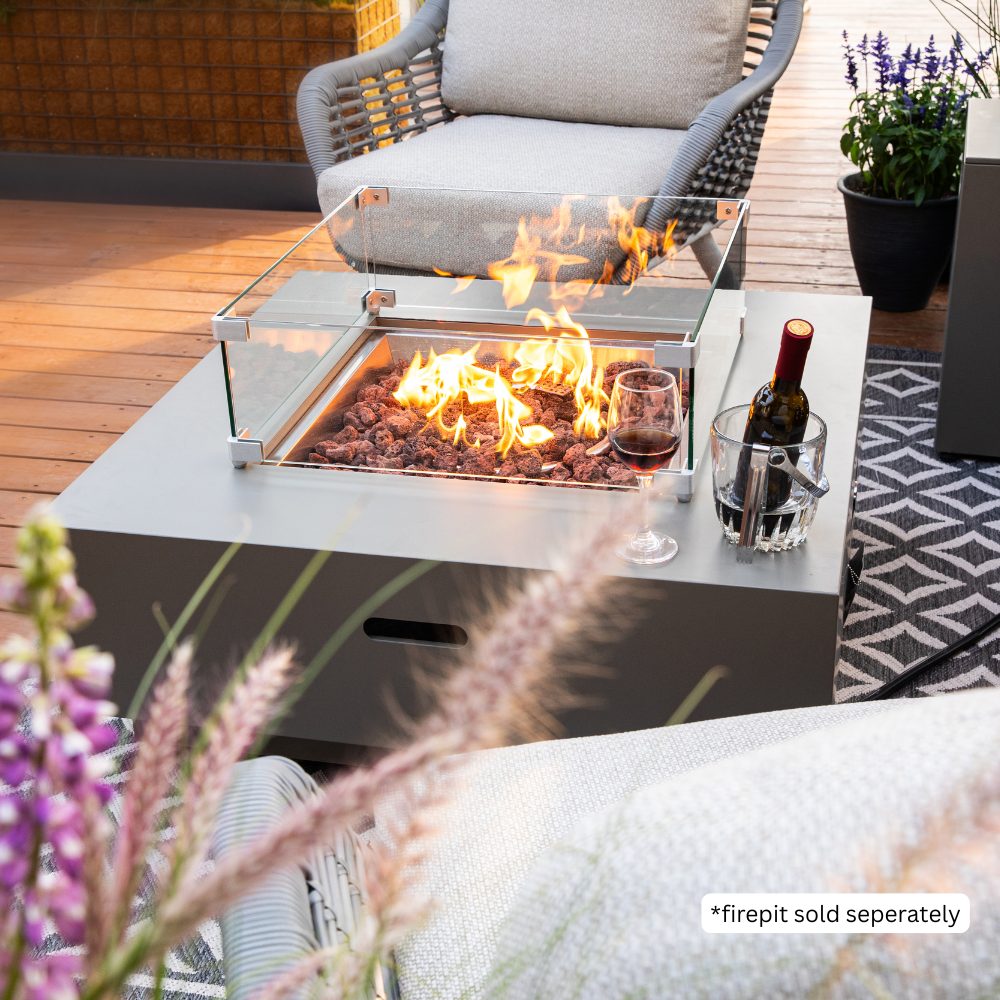 Ashton Fire Pit Tempered Clear Glass Wind Screen - view 6
