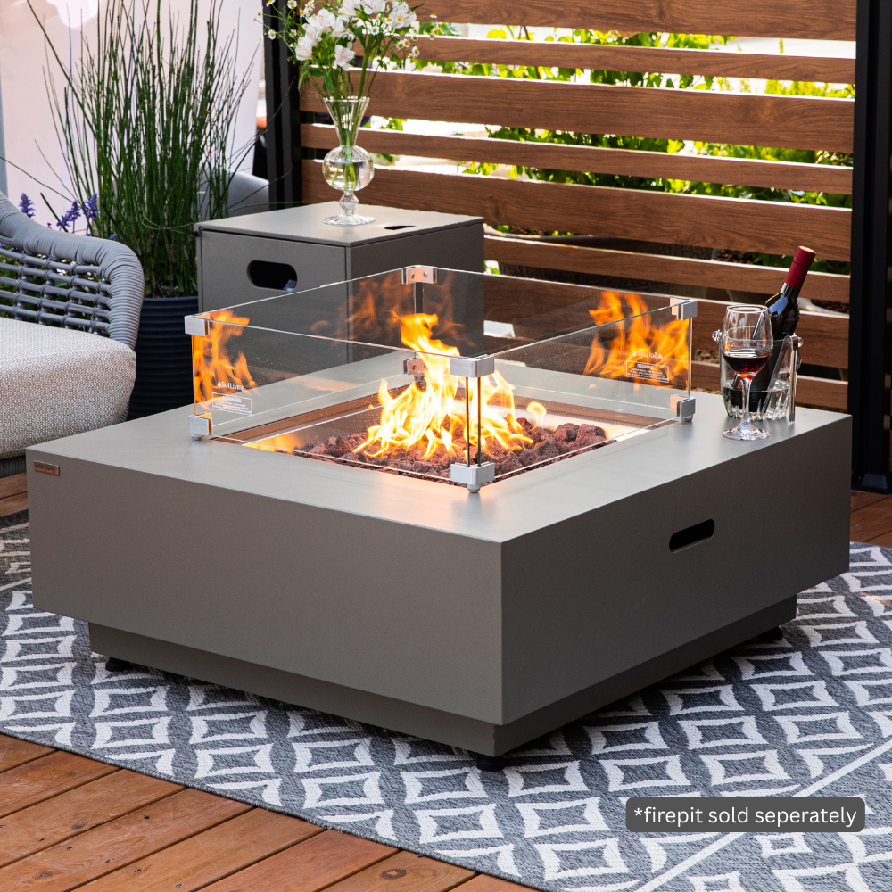 Ashton Fire Pit Tempered Clear Glass Wind Screen - view 7