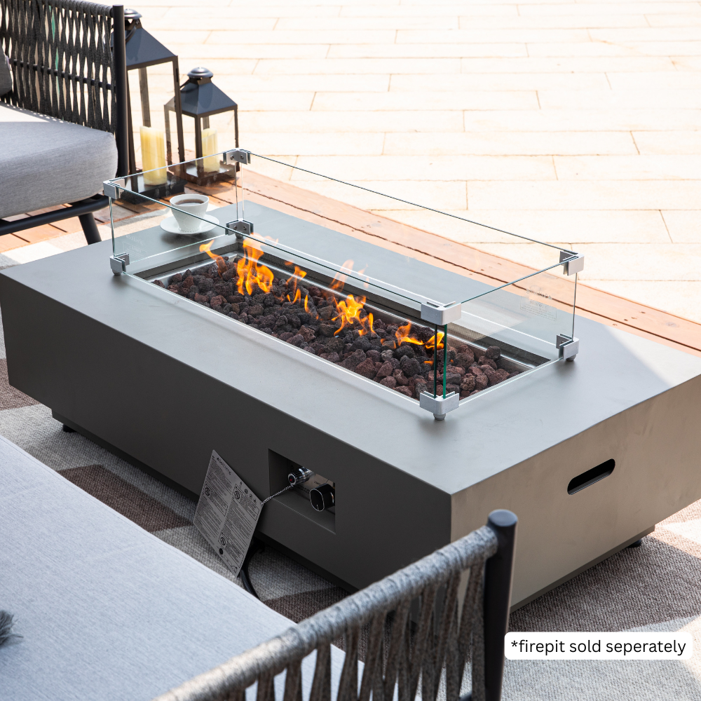 Westwood Fire Pit Tempered Clear Glass Wind Screen - view 3