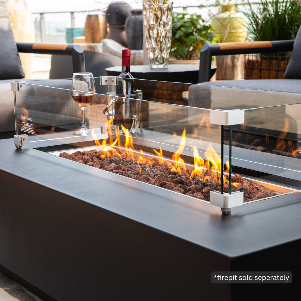 Westwood Fire Pit Tempered Clear Glass Wind Screen - view 7