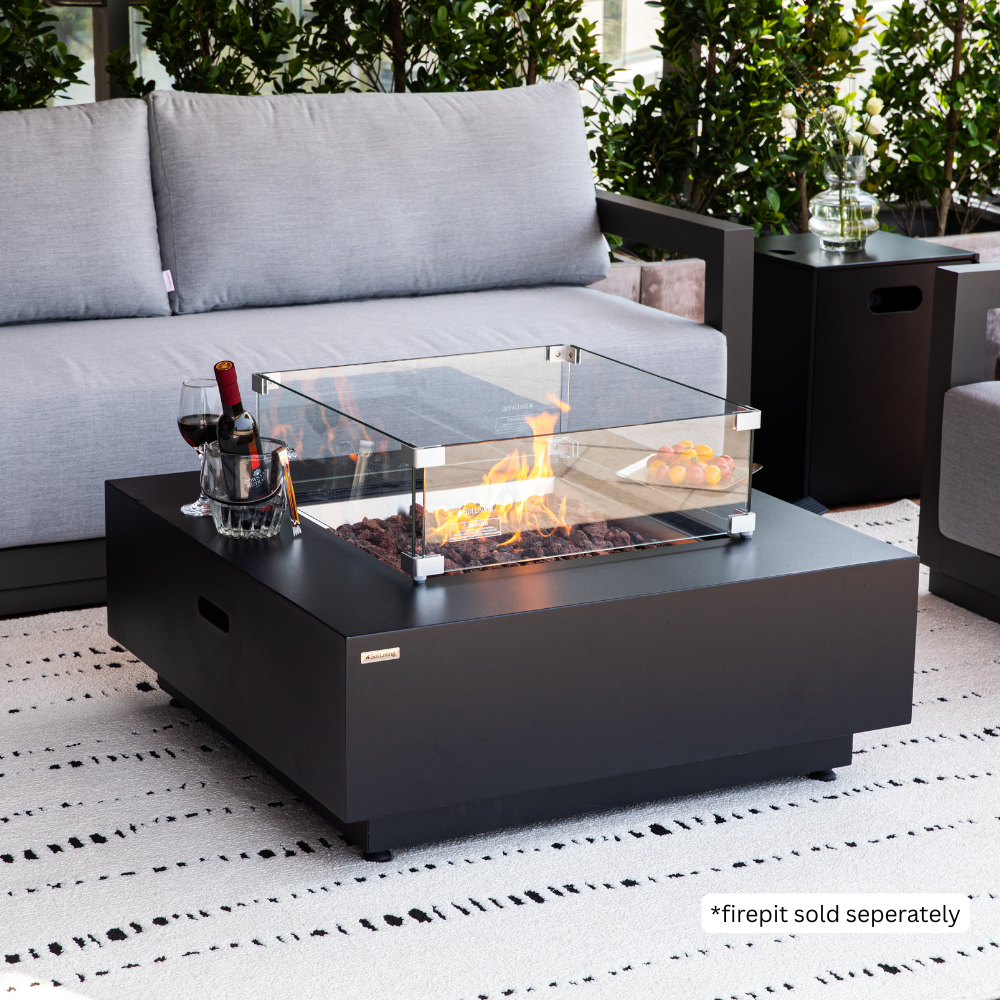 Ashton Fire Pit Tempered Clear Glass Wind Screen - view 2