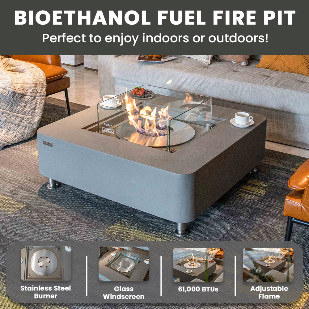 Elementi Perth Ethanol Fire Pit 40 x 40 Inches - view 2