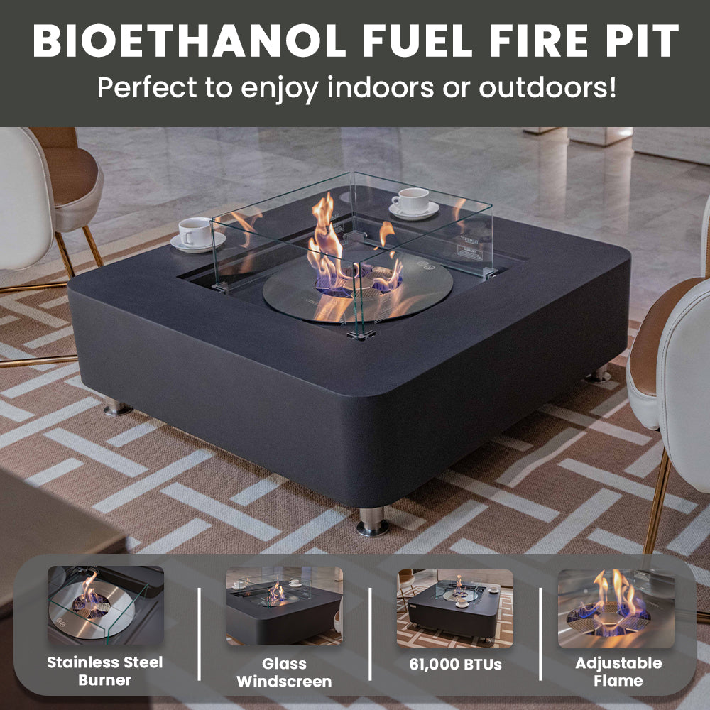 Elementi Perth Ethanol Fire Pit 40 x 40 Inches