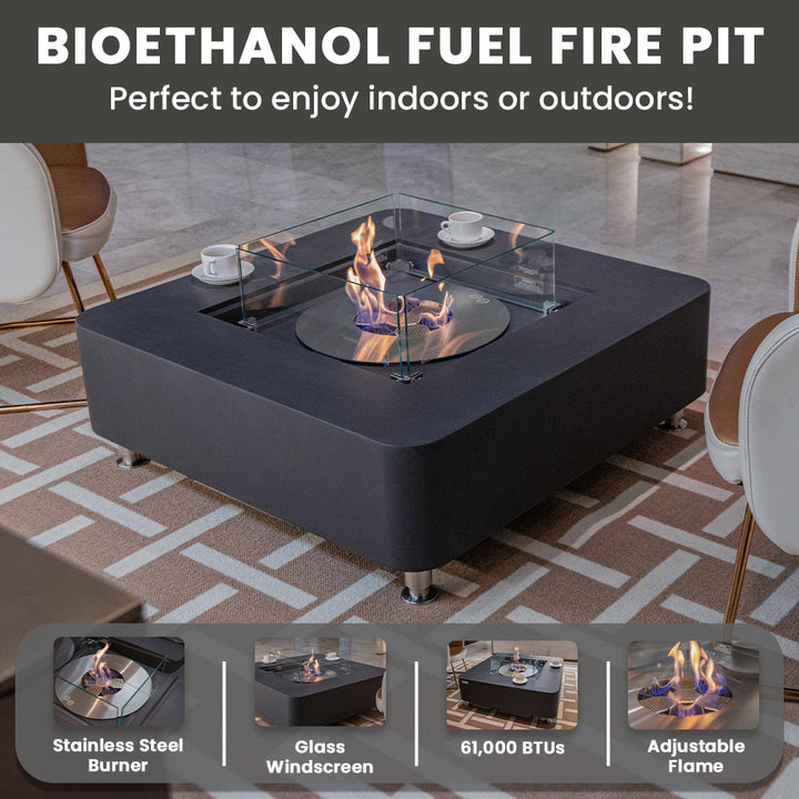 Elementi Perth Ethanol Fire Pit 40 x 40 Inches