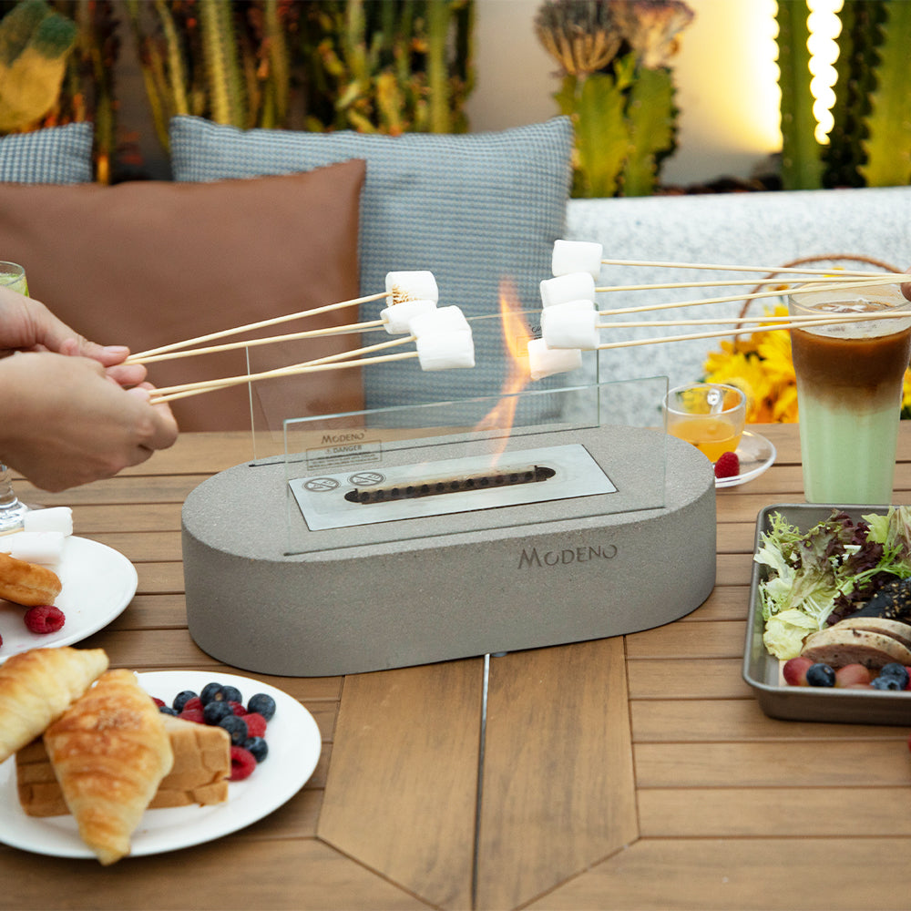 Luspa Light Grey Tabletop Fireplace - 13.8 Inches - Ethanol - view 6