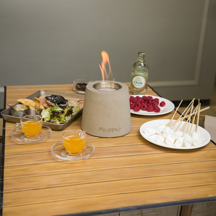 Entta Grey Tabletop Fireplace - 6.3 Inches - Ethanol