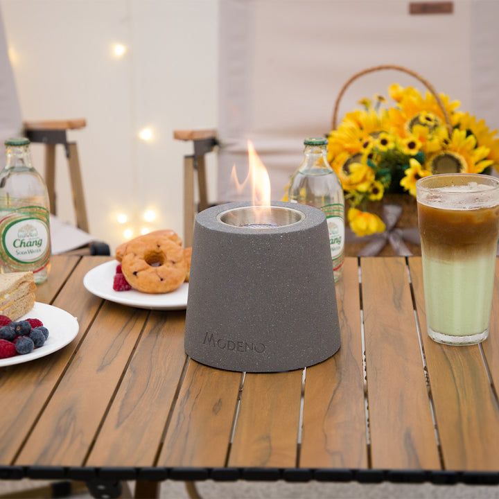 Entta Grey Tabletop Fireplace - 6.3 Inches - Ethanol