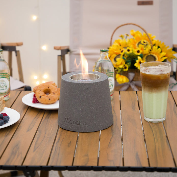 Entta Grey Tabletop Fireplace - 6.3 Inches - Ethanol