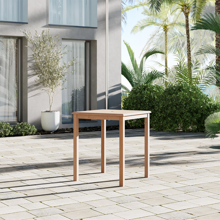 Eden Light Brown Teak Square Bar Table