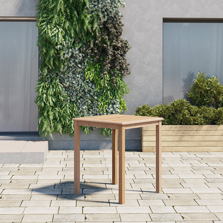 Eden Light Brown Teak Square Bar Table