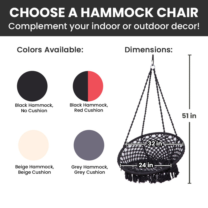 Bahia Macrame Hammock Swing Chair