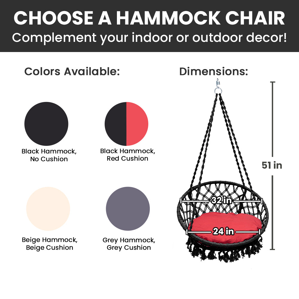 Bahia Macrame Hammock Swing Chair