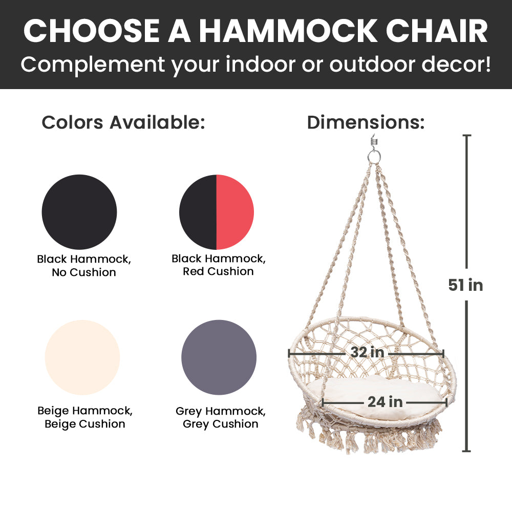 Bahia Macrame Hammock Swing Chair