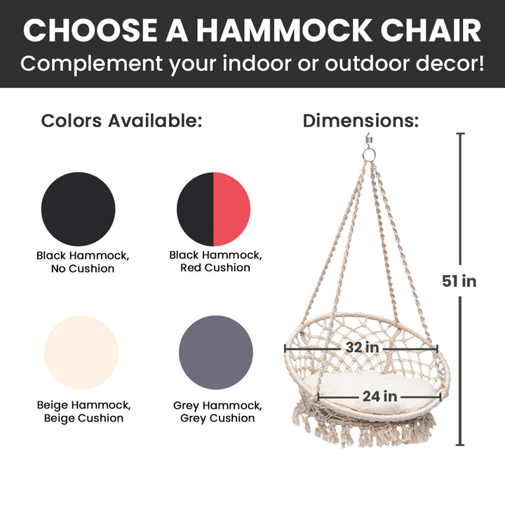 Bahia Macrame Hammock Swing Chair