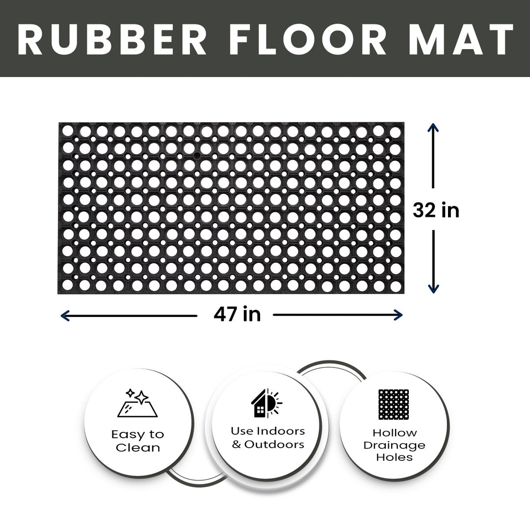 Hollow Drainage Rubber Floor Mat - Medium