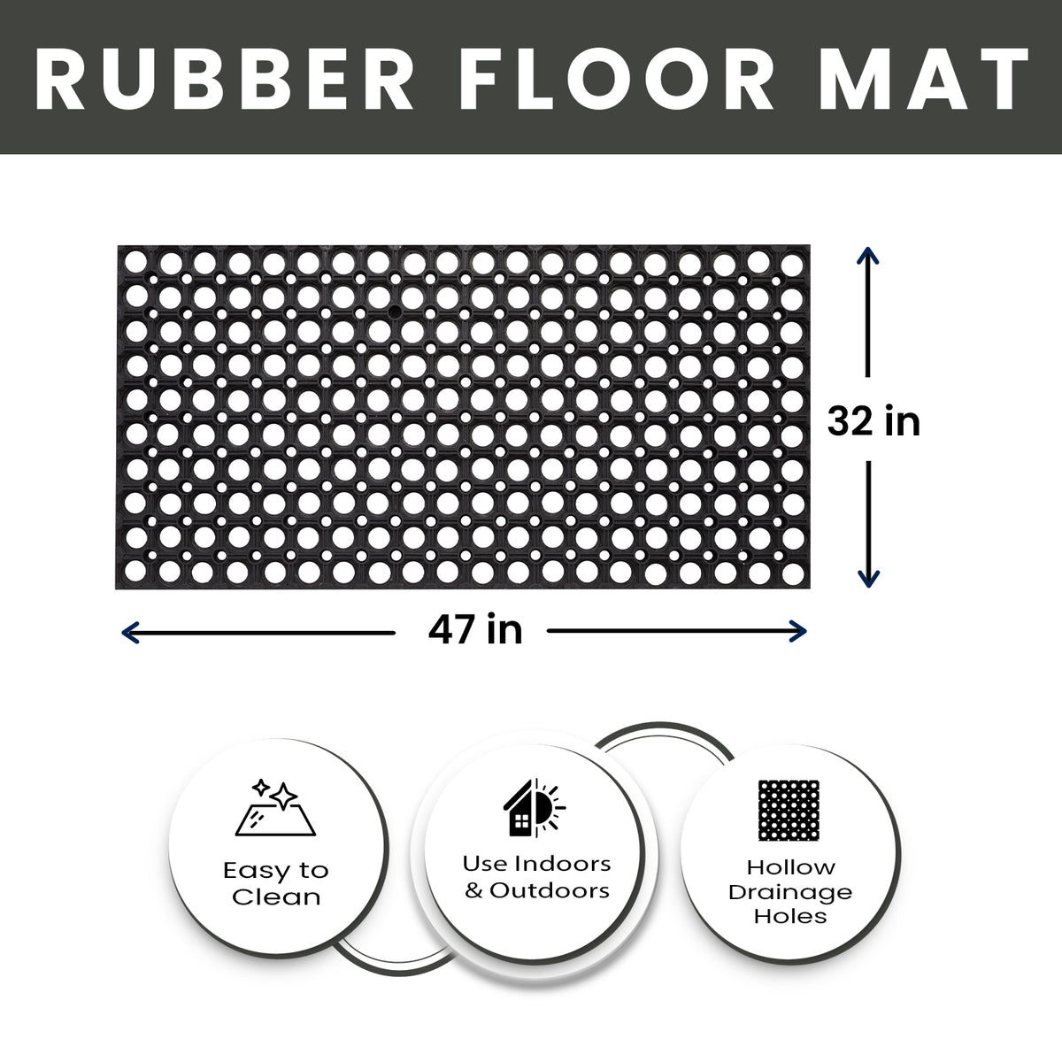 Hollow Drainage Rubber Floor Mat - Medium - view 12