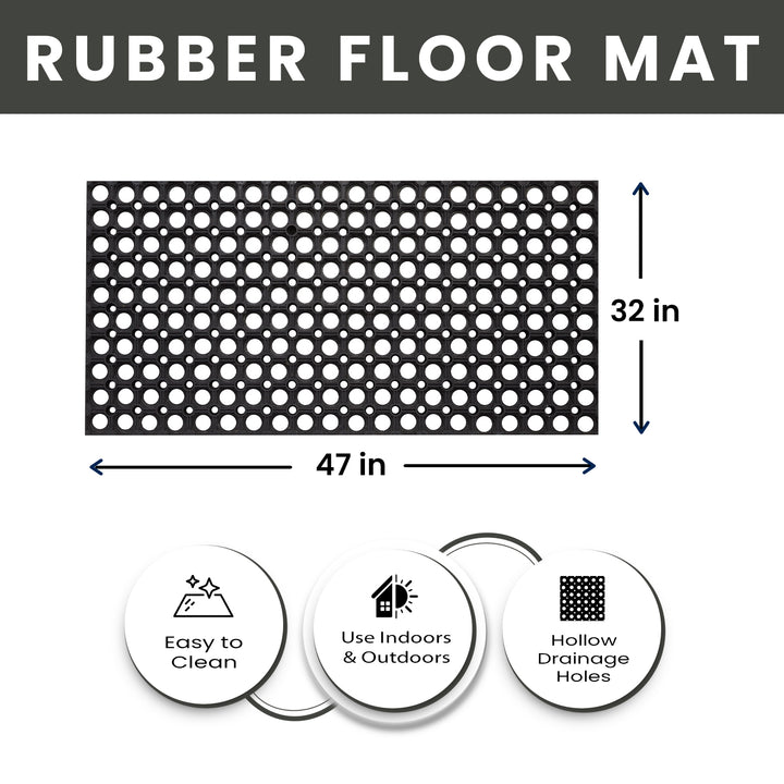 Hollow Drainage Rubber Floor Mat - Medium