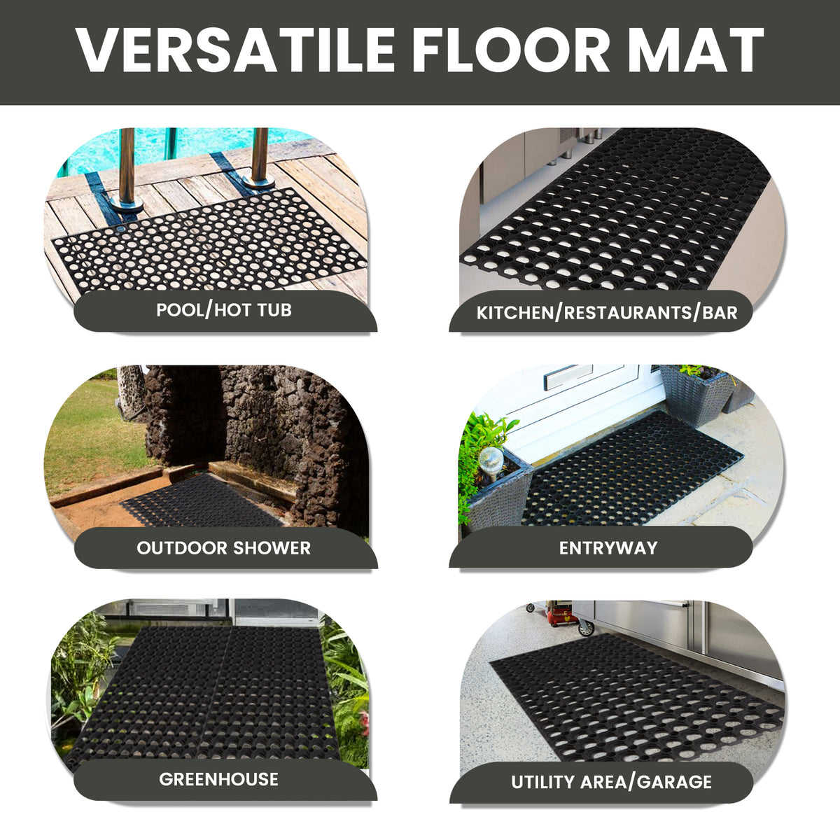 Hollow Drainage Rubber Floor Mat - Medium - view 14