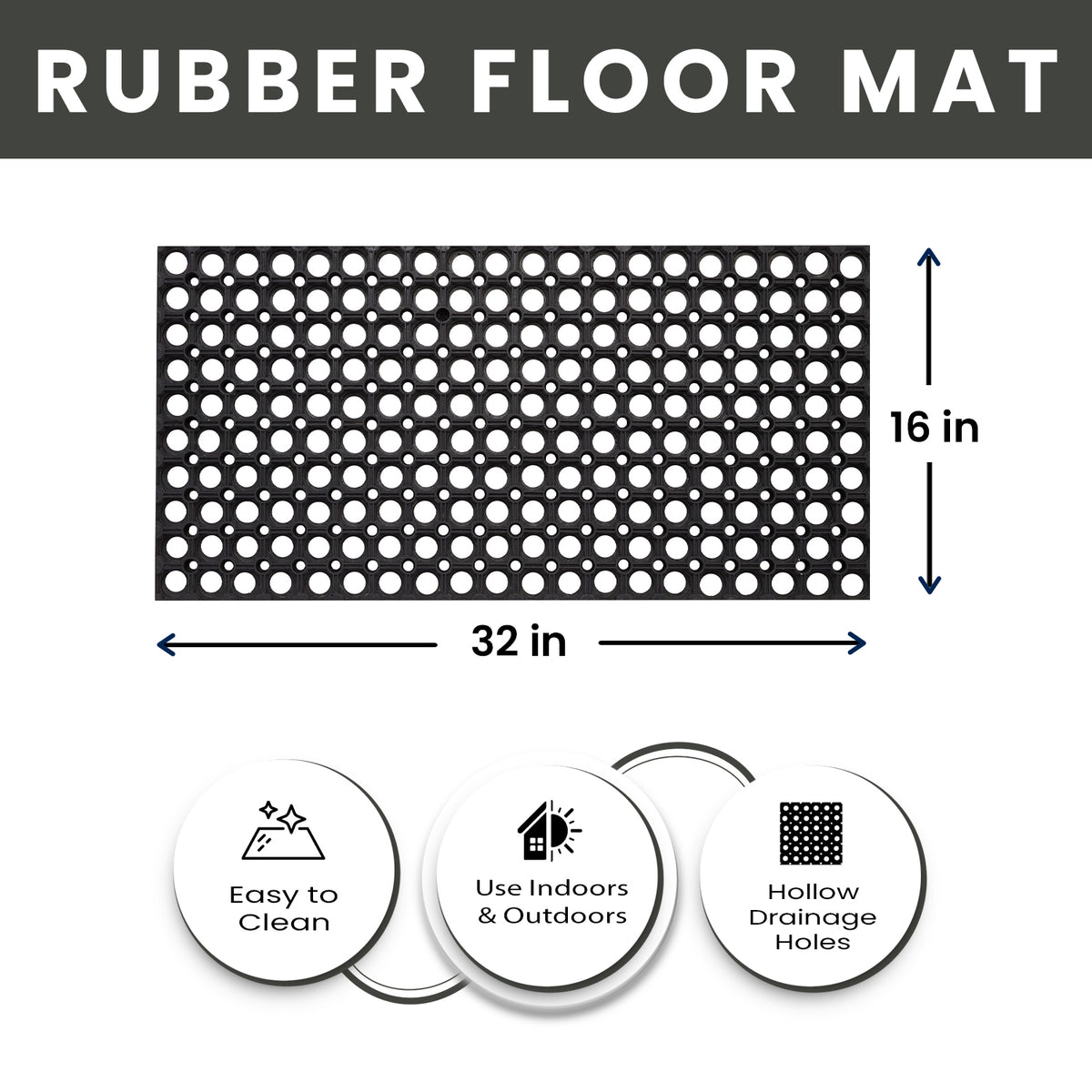 Hollow Drainage Rubber Floor Mat - Medium - view 15
