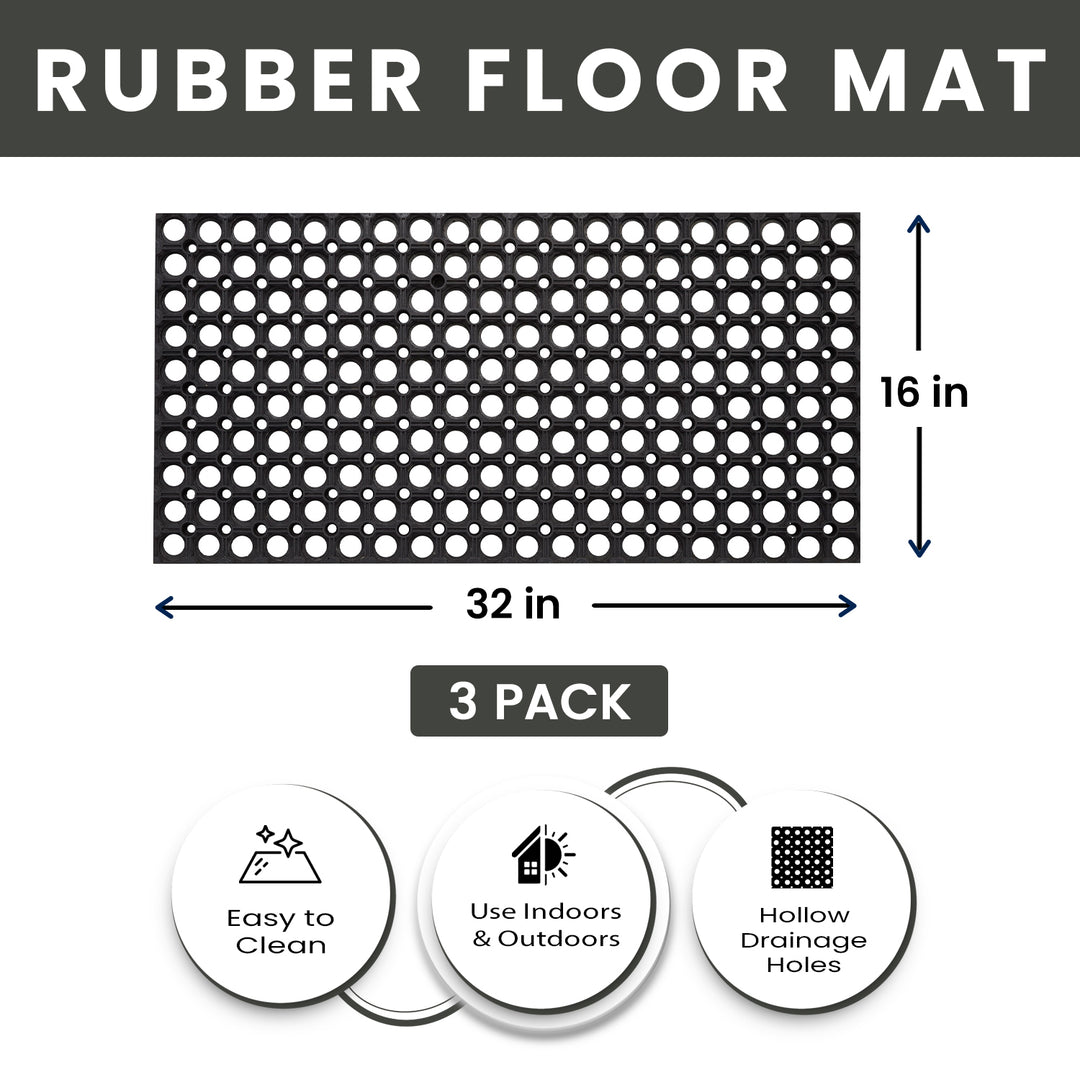 Hollow Drainage Rubber Floor Mat - Medium