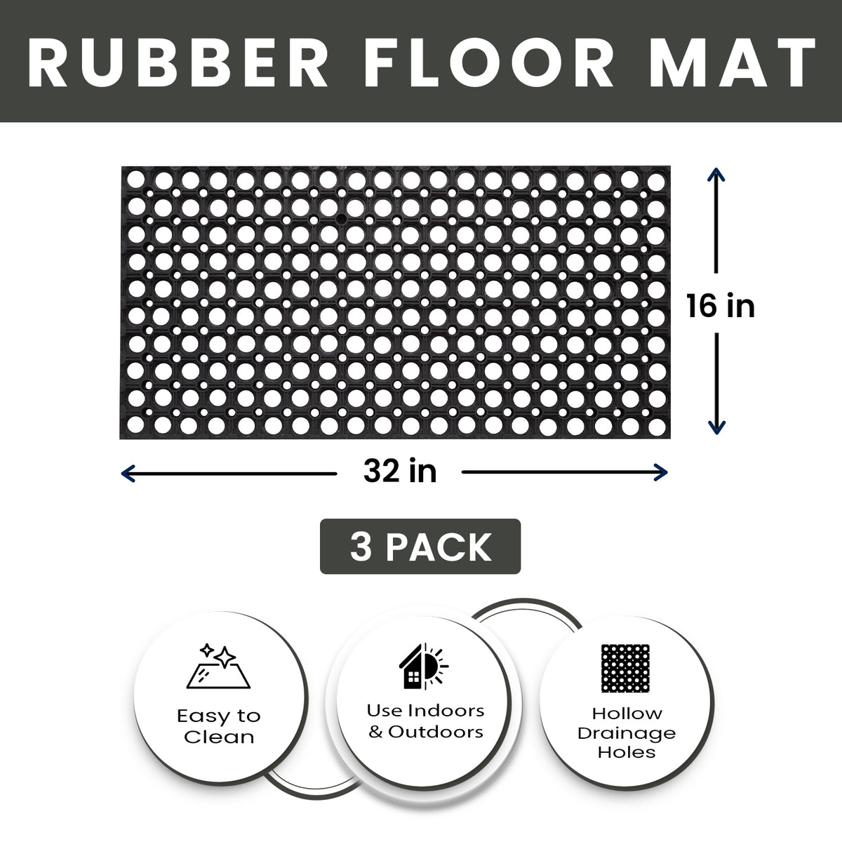 Hollow Drainage Rubber Floor Mat - Medium - view 18