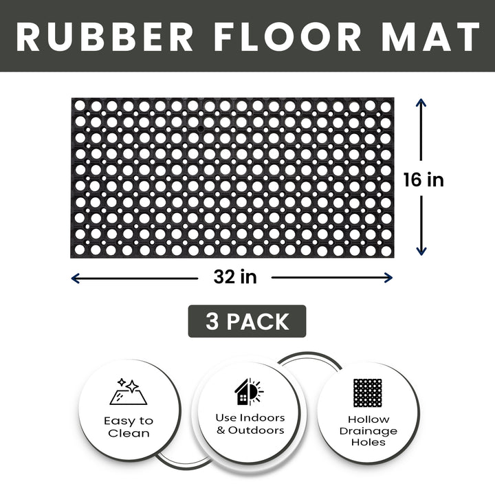 Hollow Drainage Rubber Floor Mat - Medium