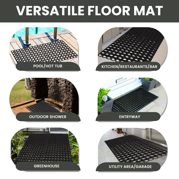 Hollow Drainage Rubber Floor Mat - Medium