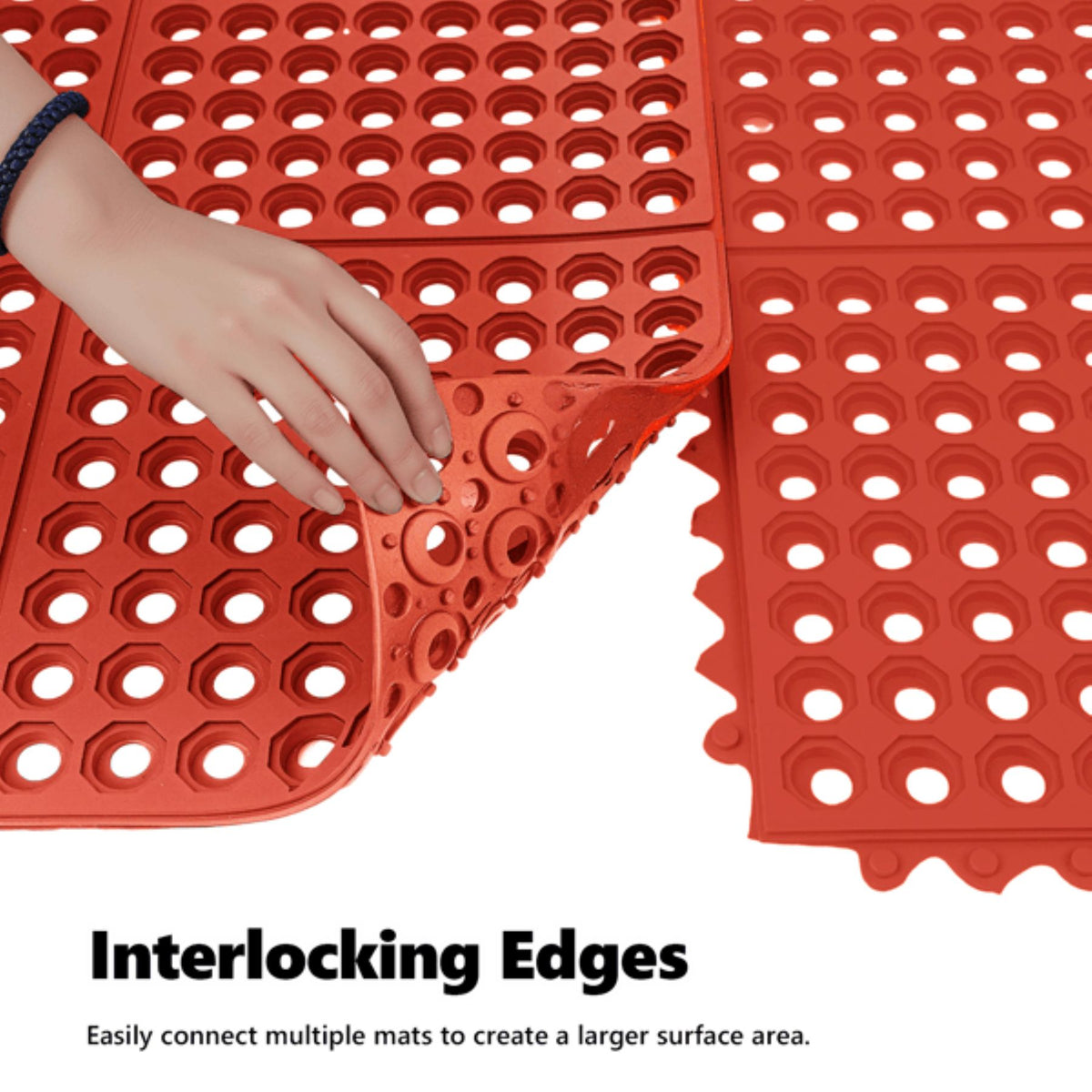 Interlocking Link Rubber Floor Mat - Select Size: 1 Pack, 4 Pack