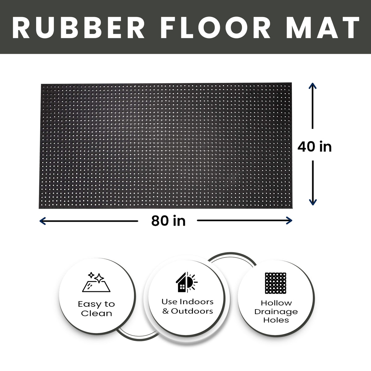 Circle Drainage Rubber Floor Runner Mat - view 7