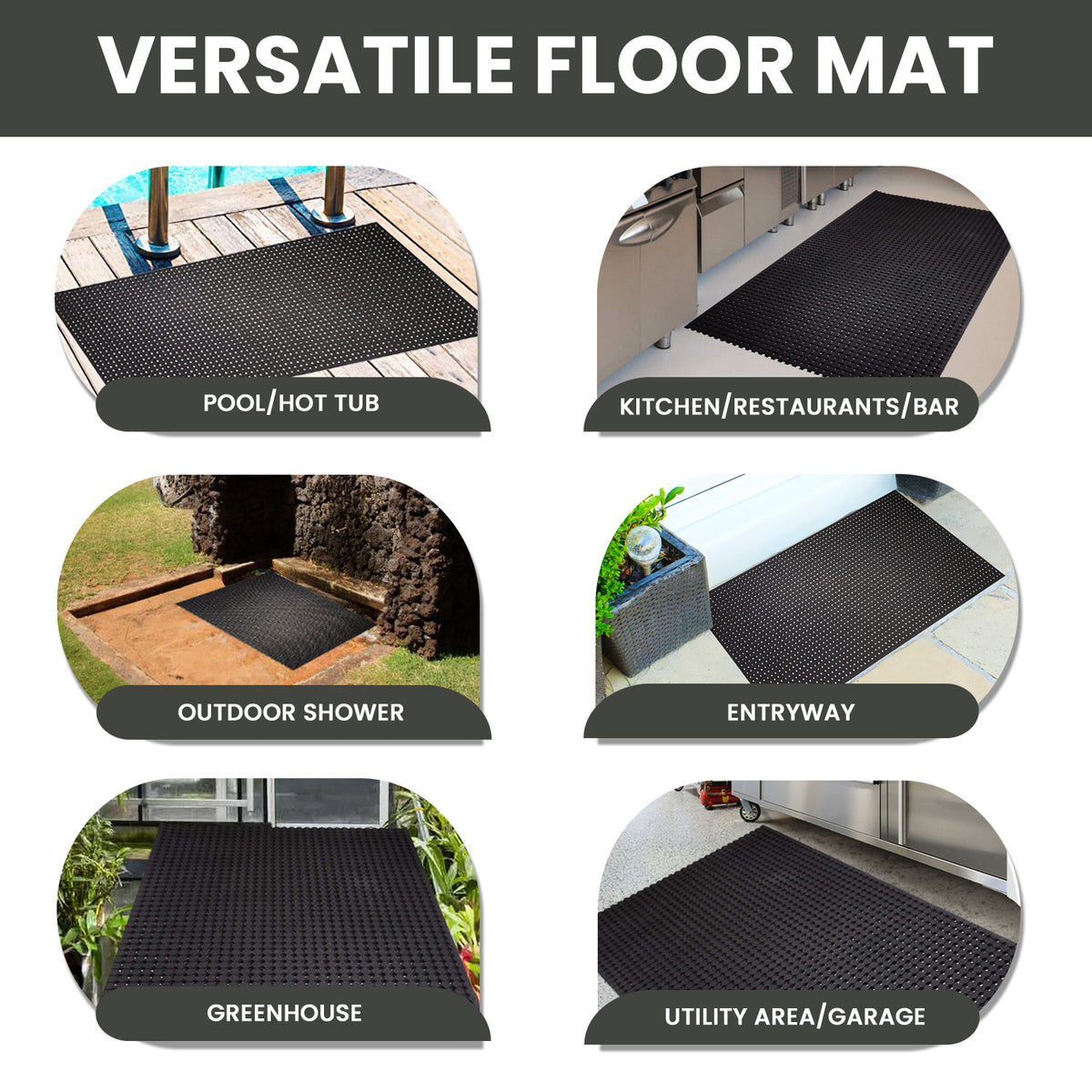 Circle Drainage Rubber Floor Runner Mat - view 9