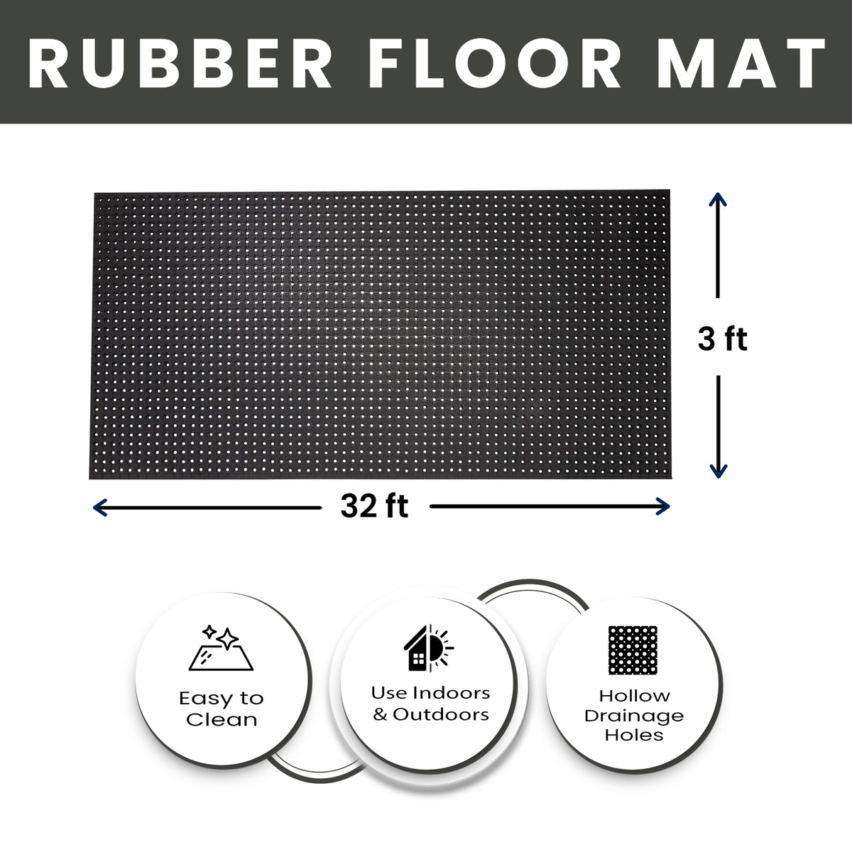 Circle Drainage Rubber Floor Runner Mat - view 10