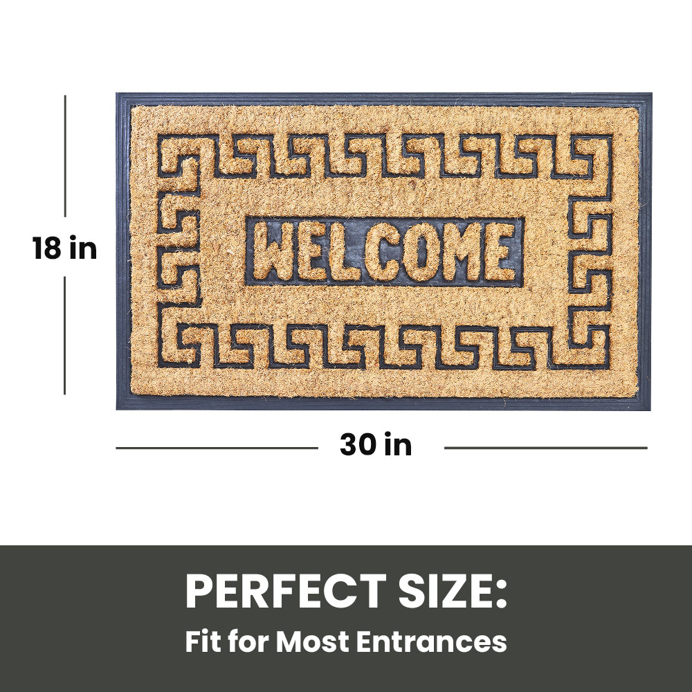 Meandros Rubber Backing Coir Welcome Doormat, 18 x 30 Inches - view 4