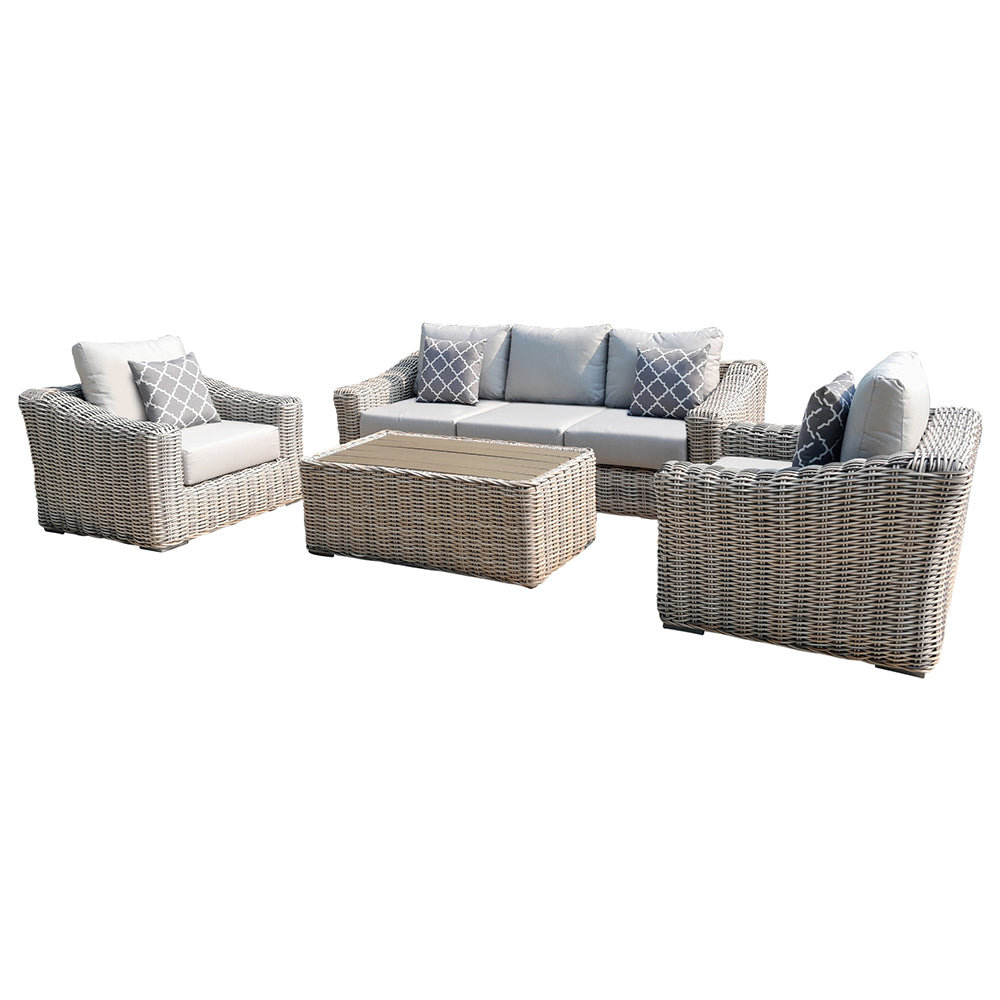 Hawaii 4-Piece Outdoor Patio Furniture Conversation Sofa Set