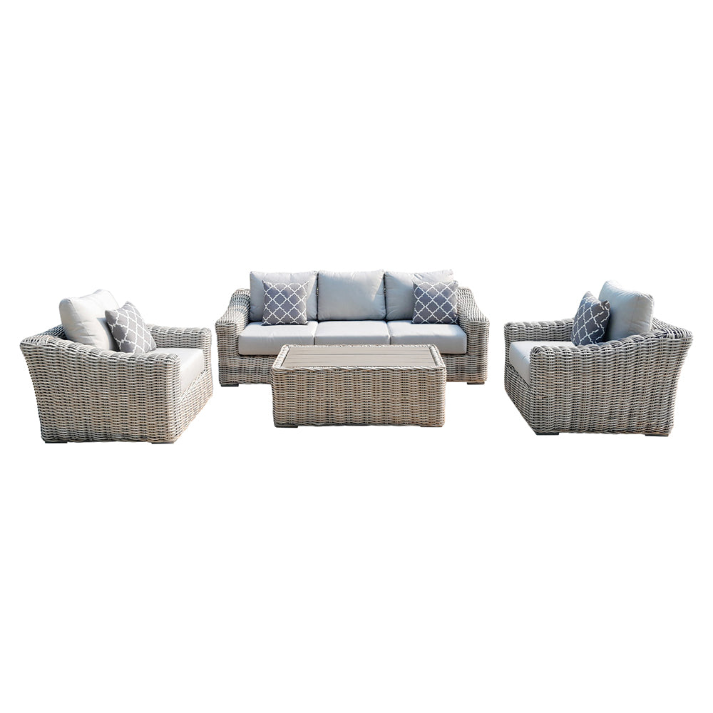 Hawaii 4-Piece Outdoor Patio Furniture Conversation Sofa Set