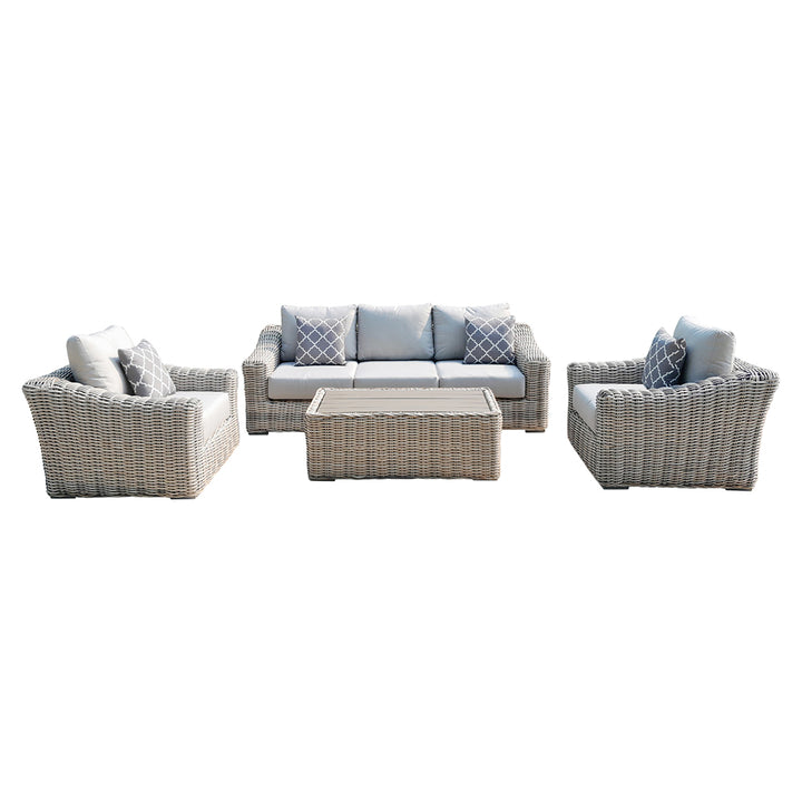 Hawaii 4-Piece Outdoor Patio Furniture Conversation Sofa Set