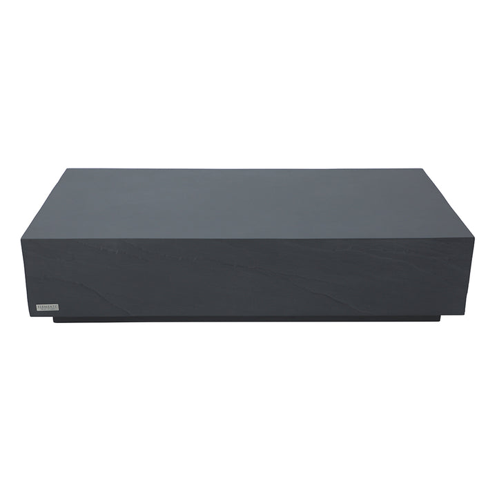Elementi Colorado Rectangle Patio Coffee Table Indoor Outdoor Furniture Concrete, Slate Black - 30 x 60 Inches