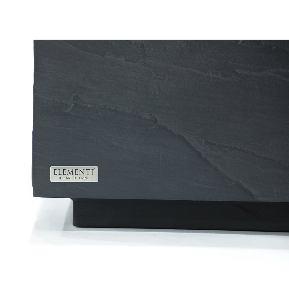 Elementi Colorado Rectangle Patio Coffee Table Indoor Outdoor Furniture Concrete, Slate Black - 30 x 60 Inches