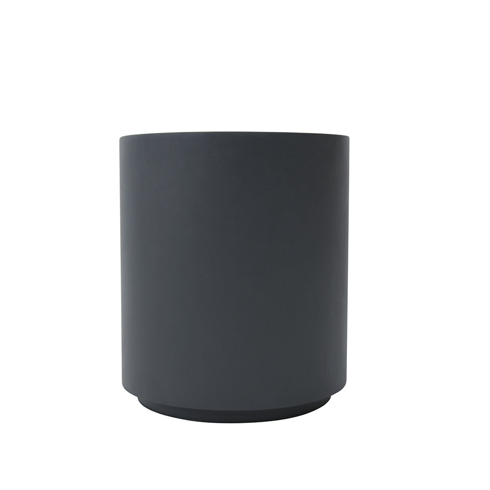 Elementi Rome Round Patio Side Table Indoor Outdoor Furniture Concrete, Slate Black - 17.7 x 17.7 Inches - view 7
