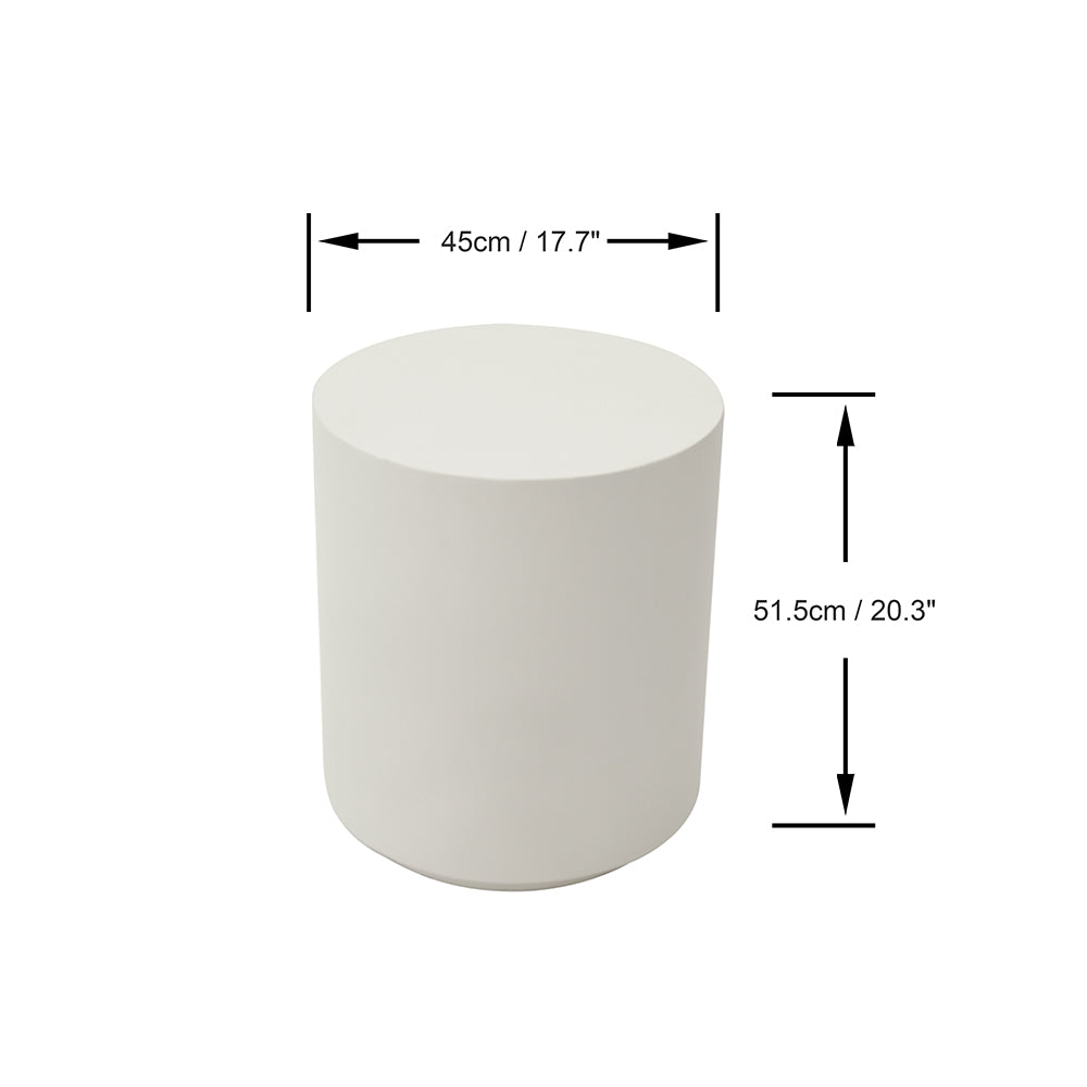 Elementi Rome Round Patio Side Table Indoor Outdoor Furniture Concrete, Cream White - 17.7 x 17.7 Inches - view 3