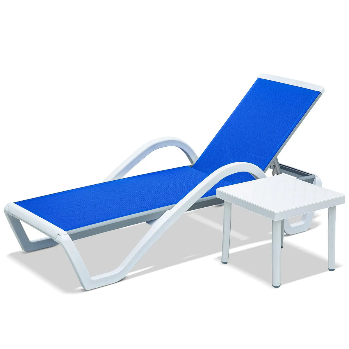 Leisure Outdoor Aluminum Chaise Lounge Bed with Table - view 8