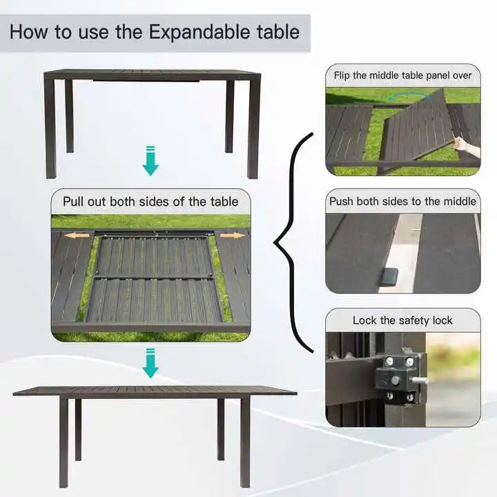 8-Seats Extendable Outdoor Dining Table - view 4