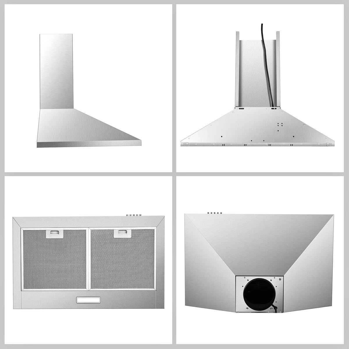 Range Hood 30inch,Wall Mount Range Hood in Stainless Steel Stove Vent Hood,Aluminum Filters,3Speed Exhaust Fan - view 3