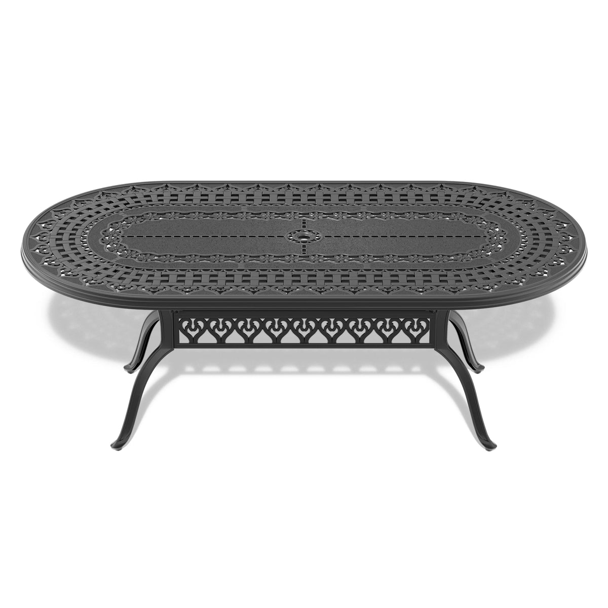 9-Piece Aluminum Outdoor Patio Dining Set, Include 2 Swivel Chairs, 6 Dining Chairs and Oval Table - view 10