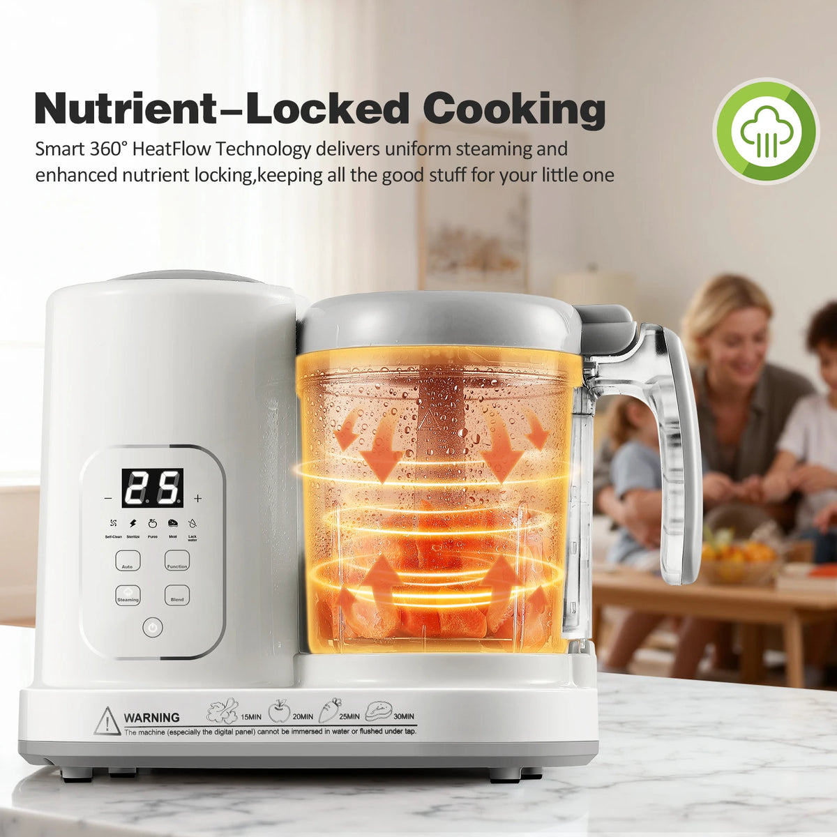 Baby Food Maker Pro Steamer Blender: 4 in 1 Auto Steam Blend and Puree Maker with Self-Clean for Healthy Baby - view 5