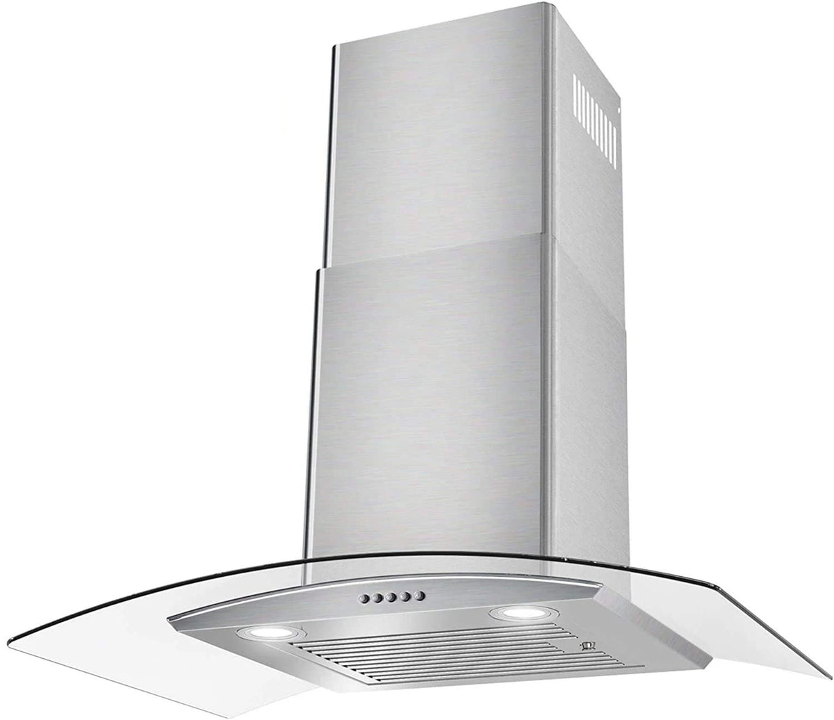 Range Hood 30 Inch, Tieasy Wall Mount Kitchen Hood with Ducted/Ductless Convertible Duct, Stainless Steel Chim