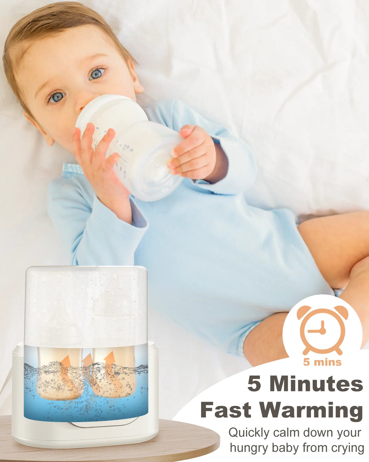Bottle Warmer, 10-in-1 Fast Baby Bottle Warmer for Breastmilk & Formula, Double Milk Warmer with Timer, Accura - view 2