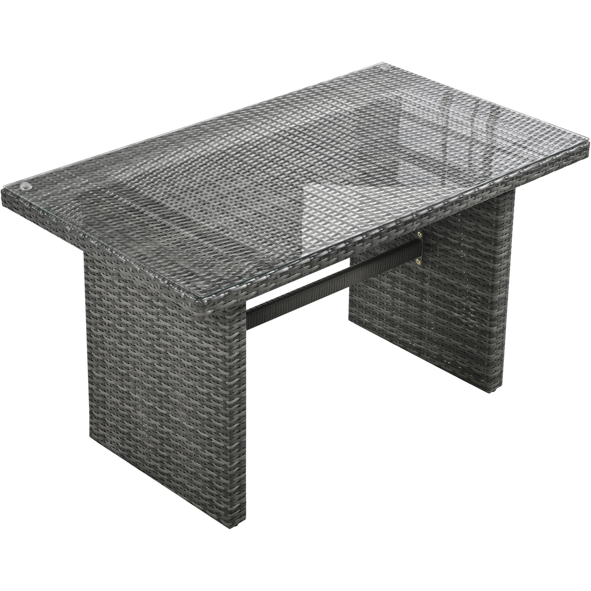 6-Piece Outdoor Wicker Rattan Patio Conversation Set with Adjustable Seat, Storage Box - view 9