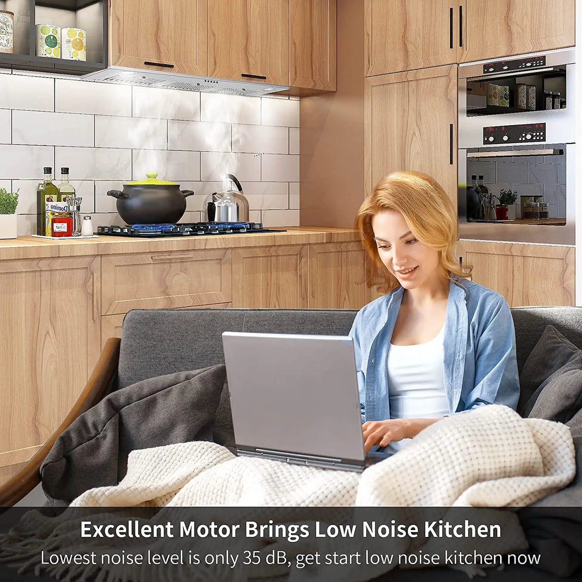 Range Hood Insert 36 Inch 600CFM Stainless Steel Household Built-in Vent Hood , Kitchen Ventilation Stove Exha - view 4