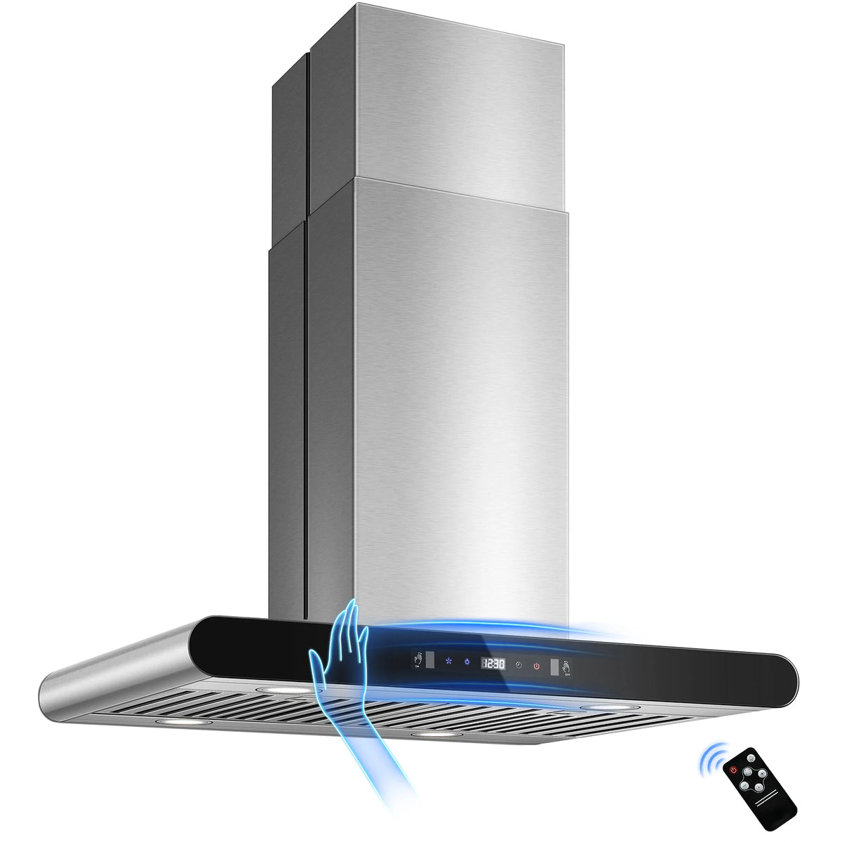 Island Range Hood 30 Inch, 700 CFM Dual-Sided Ceiling Mount Vent Hood, Touch,Gesture & Remote Control, 3-Speed